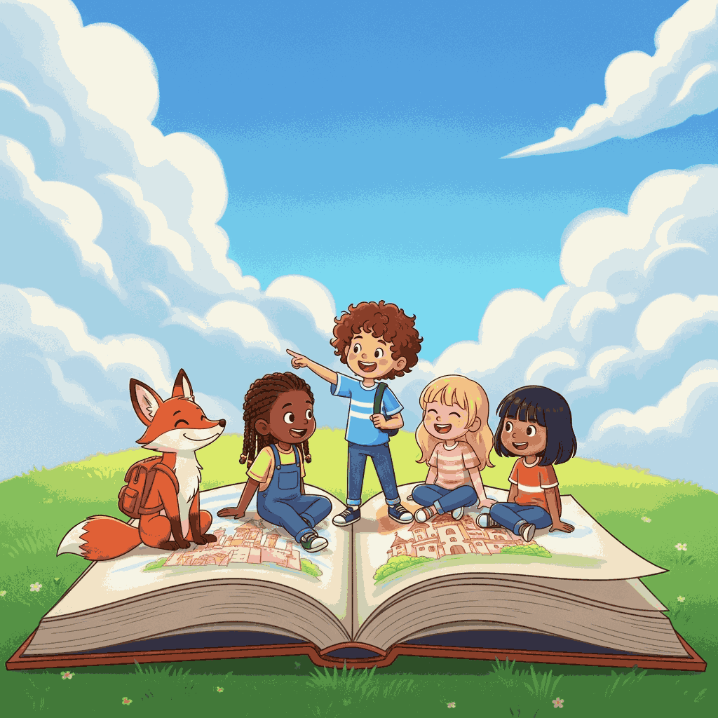 An illustration of the book's main characters